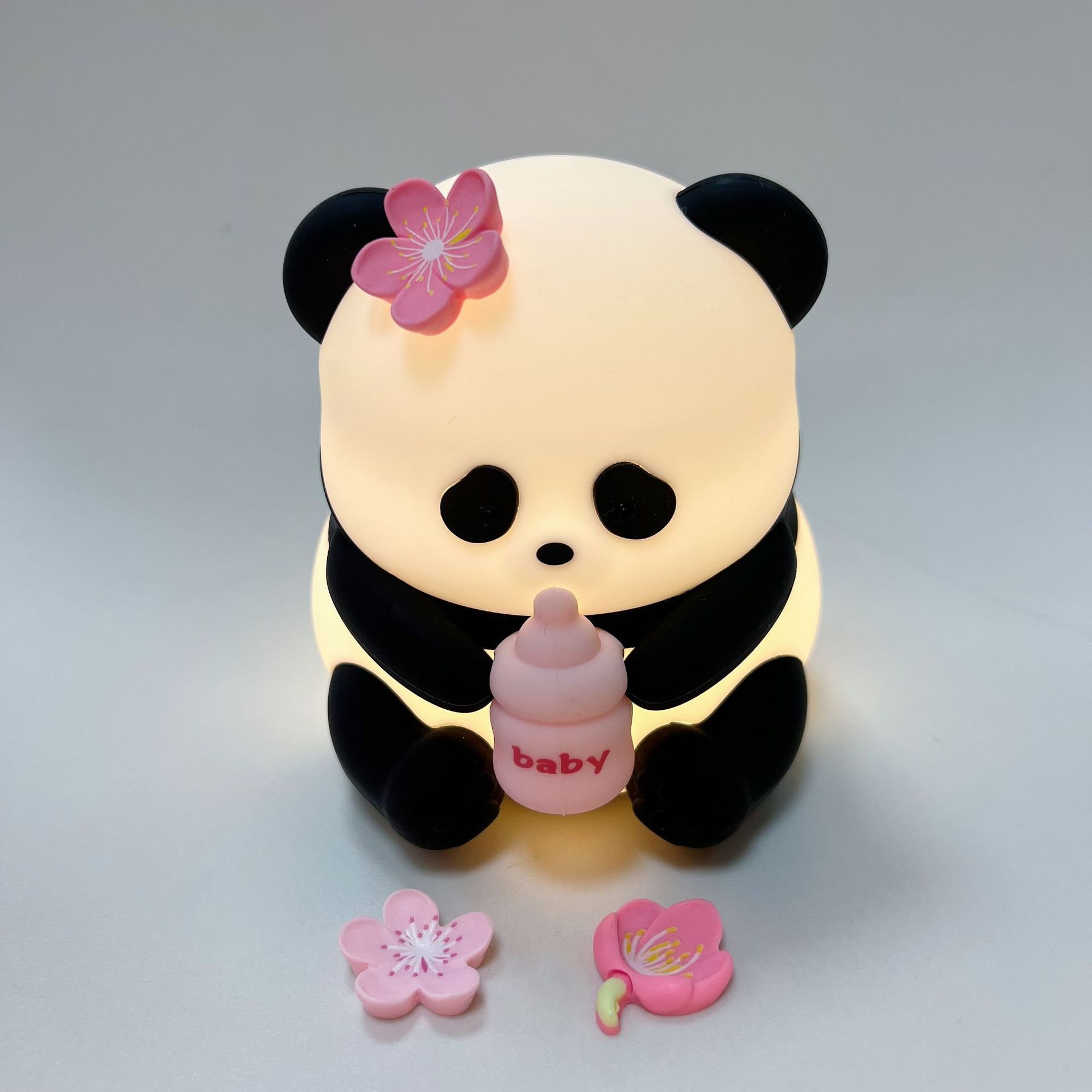 Cute Panda Night Light – Rechargeable Silicone Touch Lamp for Kids & Bedroom Decor