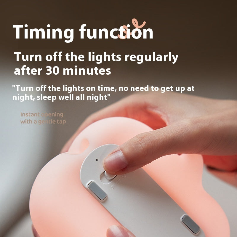 Cute Piggy Silicone Night Light – Rechargeable Kids Bedside Lamp (Free Shipping)