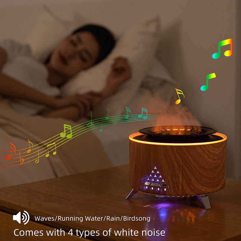 Remote Control Flame Diffuser – Volcano Style Humidifier with LED Ambience