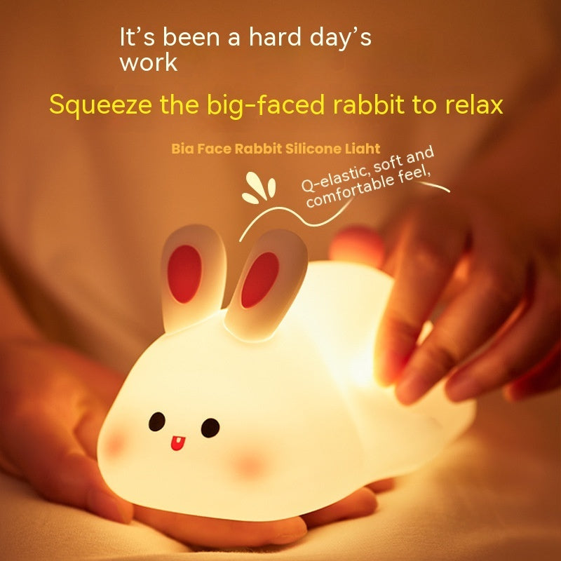 Rabbit Silicone Night Lamp – Cute LED Bedside Light for Kids & Home Decor Free Shipping