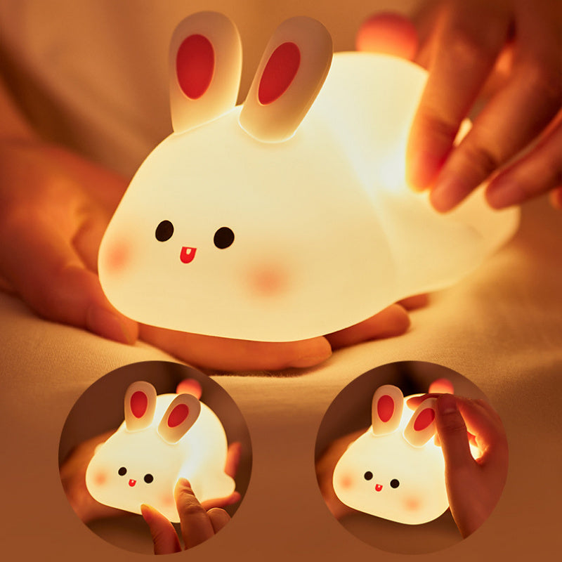 Rabbit Silicone Night Lamp – Cute LED Bedside Light for Kids & Home Decor Free Shipping