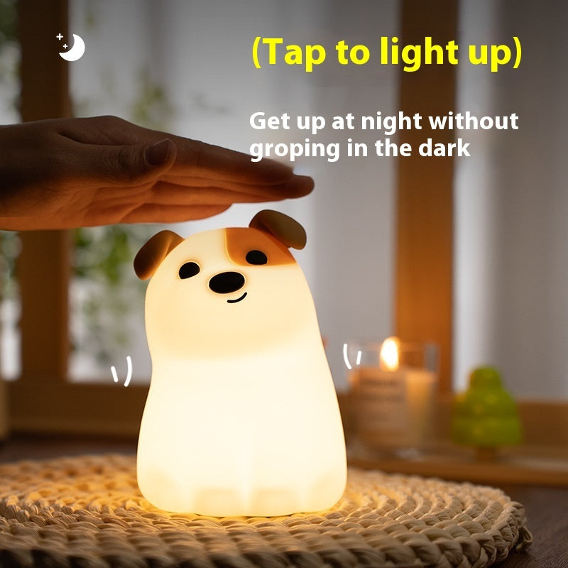 Cute Puppy Dog Night Light – Soft Silicone LED Lamp for Kids & Bedroom Decor (Free Shipping)