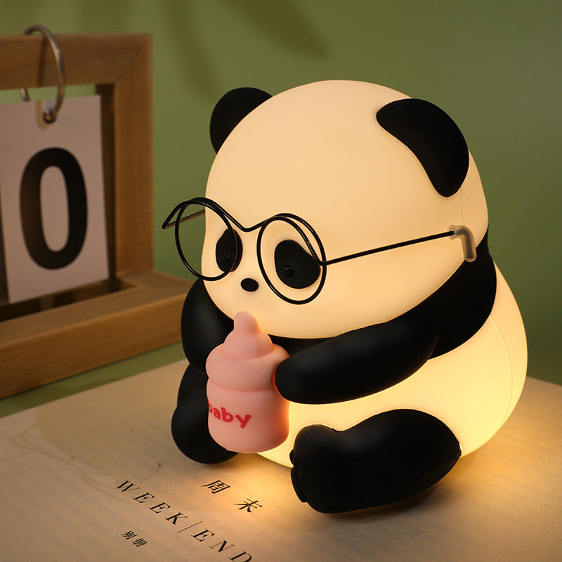 Cute Panda Night Light – Rechargeable Silicone Touch Lamp for Kids & Bedroom Decor