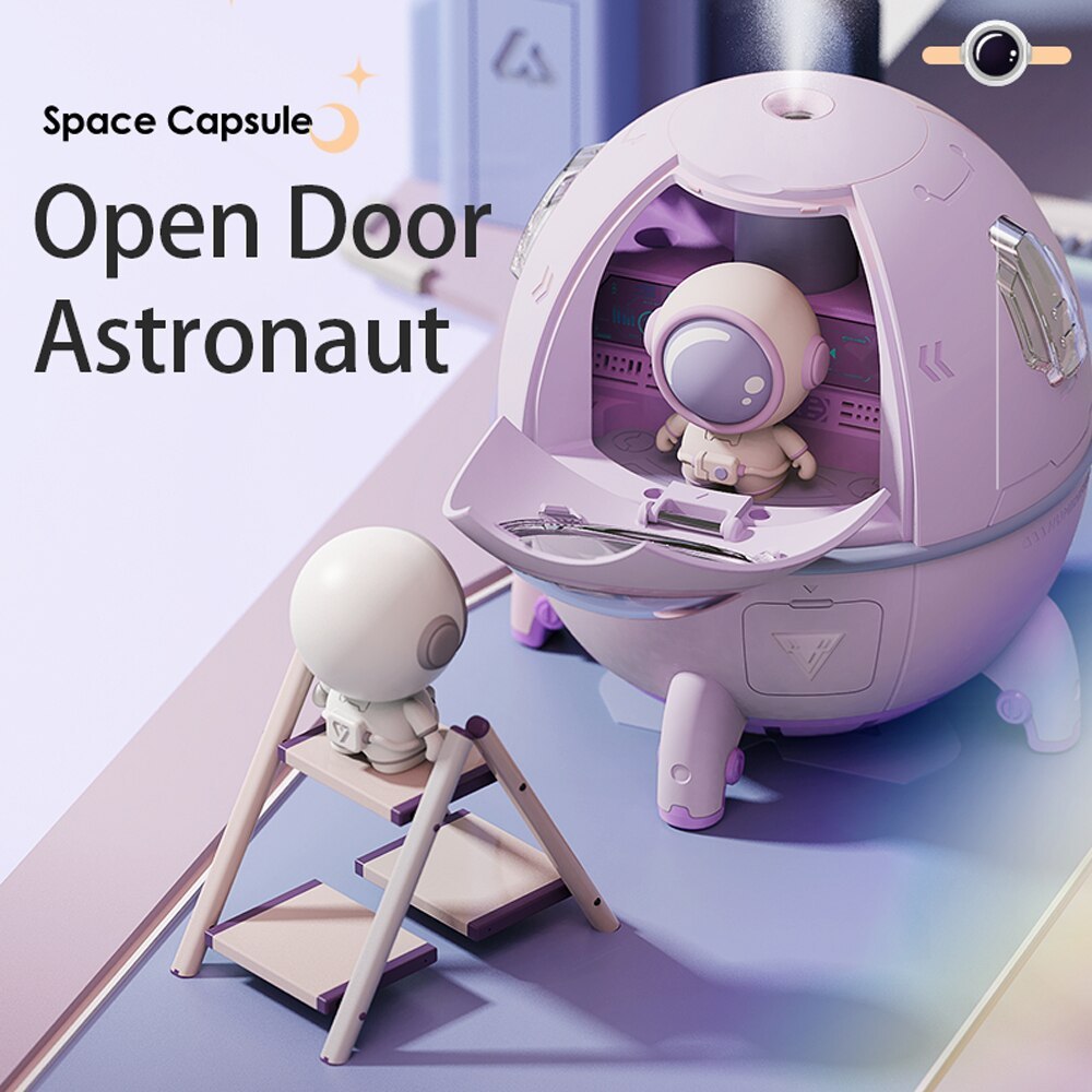 Cute Astronaut USB Humidifier & Diffuser – 220ml LED Night Lamp