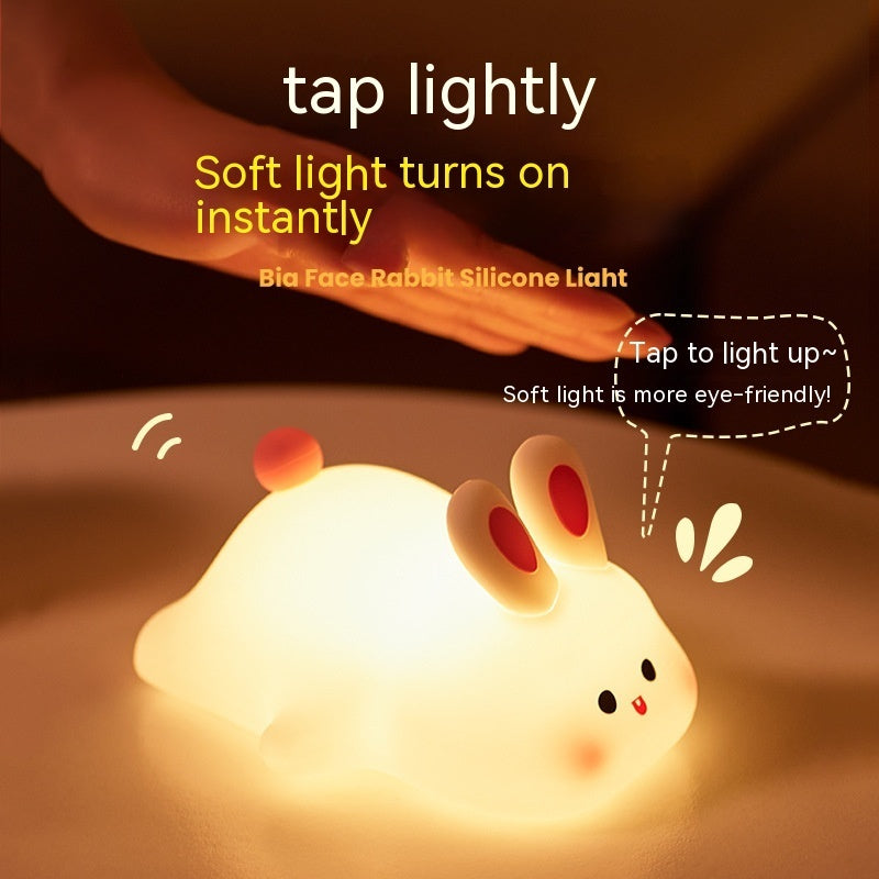 Rabbit Silicone Night Lamp – Cute LED Bedside Light for Kids & Home Decor Free Shipping