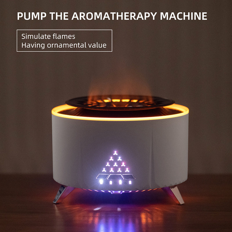 Remote Control Flame Diffuser – Volcano Style Humidifier with LED Ambience