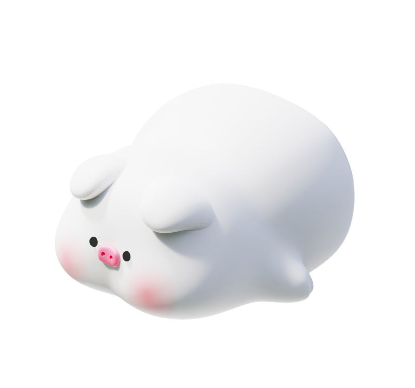 Cute Piggy Silicone Night Light – Rechargeable Kids Bedside Lamp (Free Shipping)