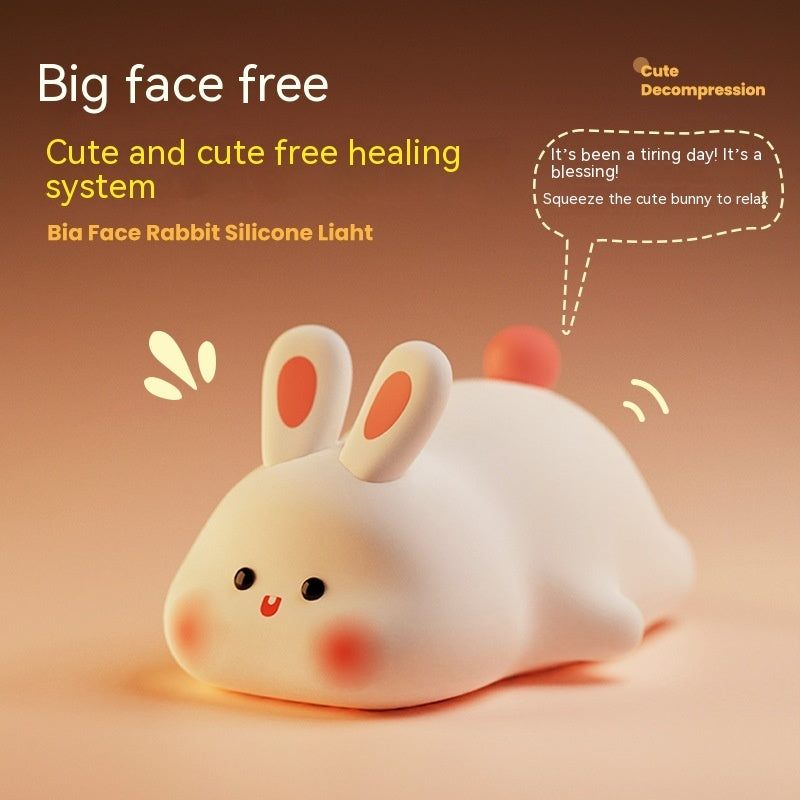 Rabbit Silicone Night Lamp – Cute LED Bedside Light for Kids & Home Decor Free Shipping