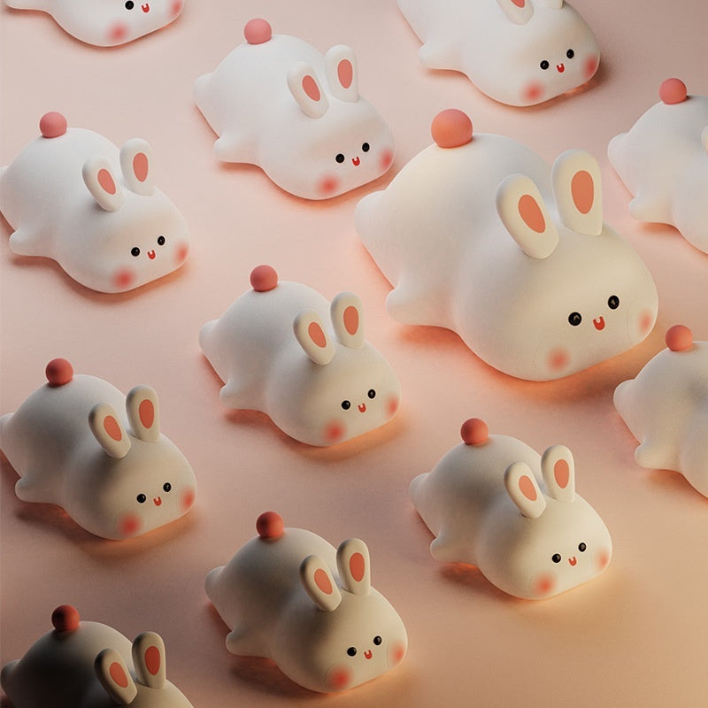 Rabbit Silicone Night Lamp – Cute LED Bedside Light for Kids & Home Decor Free Shipping
