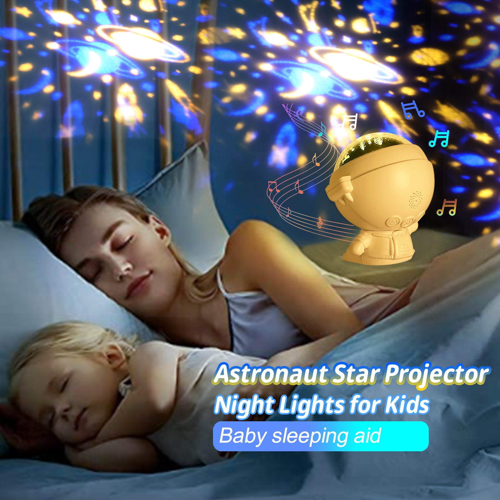 Galaxy Star Projector Lamp – Starry Sky Night Light for Kids & Home Decor
