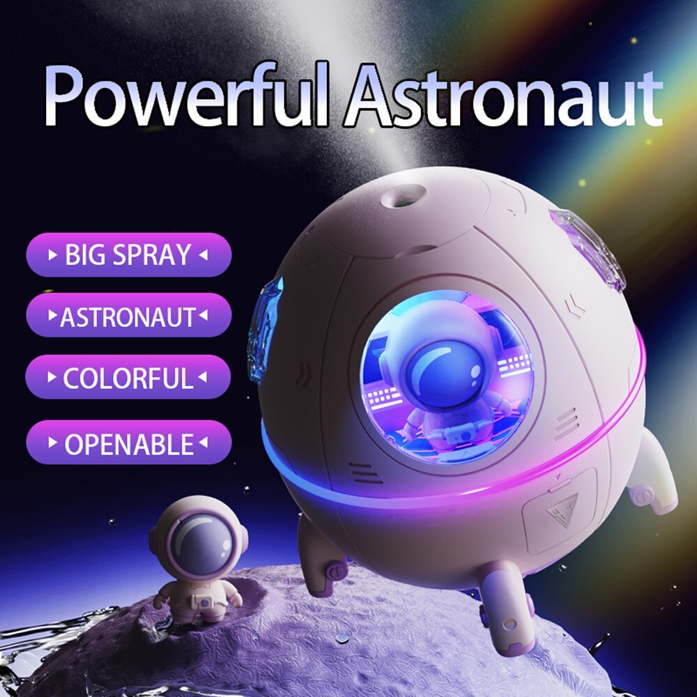 Cute Astronaut USB Humidifier & Diffuser – 220ml LED Night Lamp