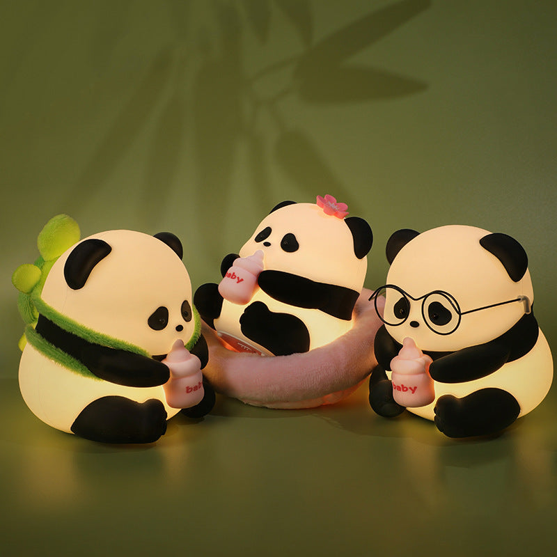 Cute Panda Night Light – Rechargeable Silicone Touch Lamp for Kids & Bedroom Decor